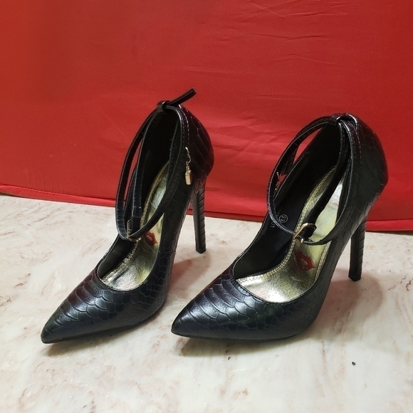 Heel shows Love lock Red Kiss blak 6.5 - Picture 2 of 9